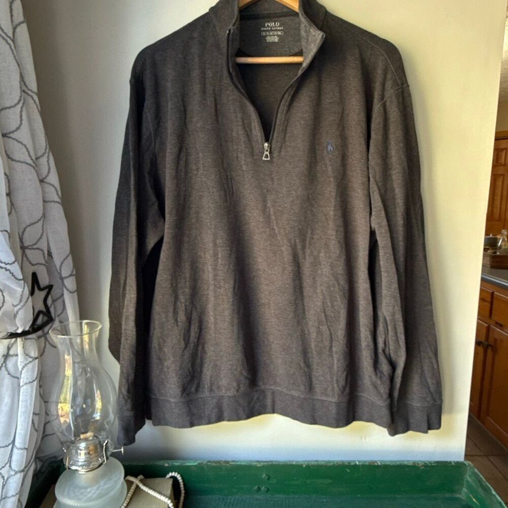 Polo Ralph Lauren men’s quarter zip long sleeved shirt size XL gray pullover pre